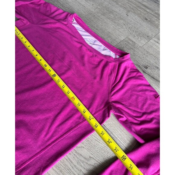 Nike Dri-Fit Women’s Swoosh Sweatshirt Magenta Long Sleeve Boat Neck Medium Pink - Picture 3 of 5